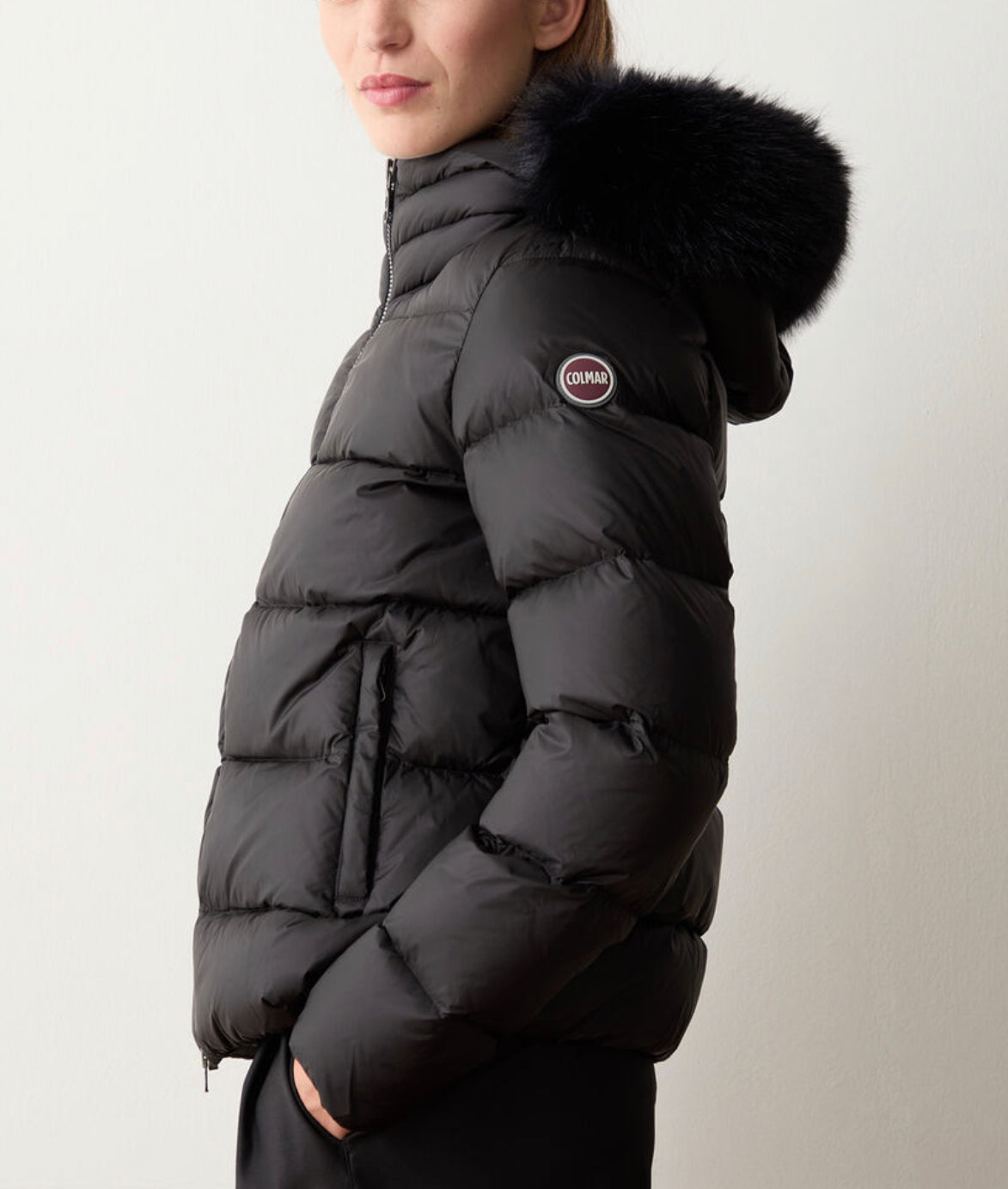 COLMAR DONNA CORTO NERO CON PELLICCIA