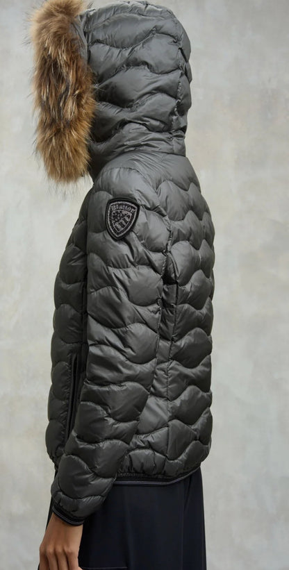 GIUBBINO BLAUER CORTO ONDE DONNA GRIGIO  PELLICCIA