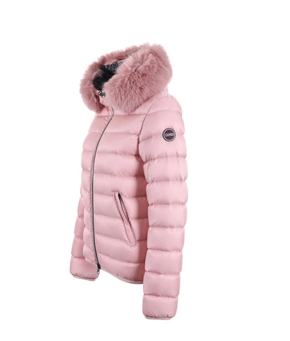 COLMAR DONNA CORTO ROSA CHIARO CON PELLICCIA