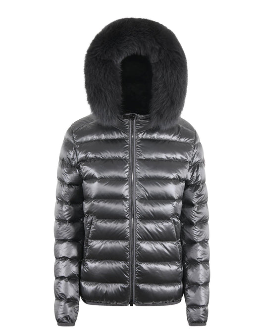 COLMAR DONNA CORTO GRIGIO  CON PELLICCIA