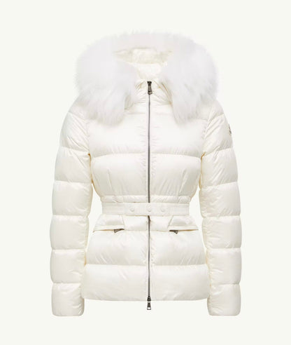 GUBBINO MONCLER DONNA BIANCO CON PELLICCIA BIANCA