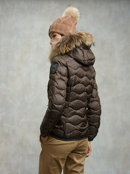 GIUBBINO BLAUER CORTO DONNA ONDE PELLICCIA MARRONE