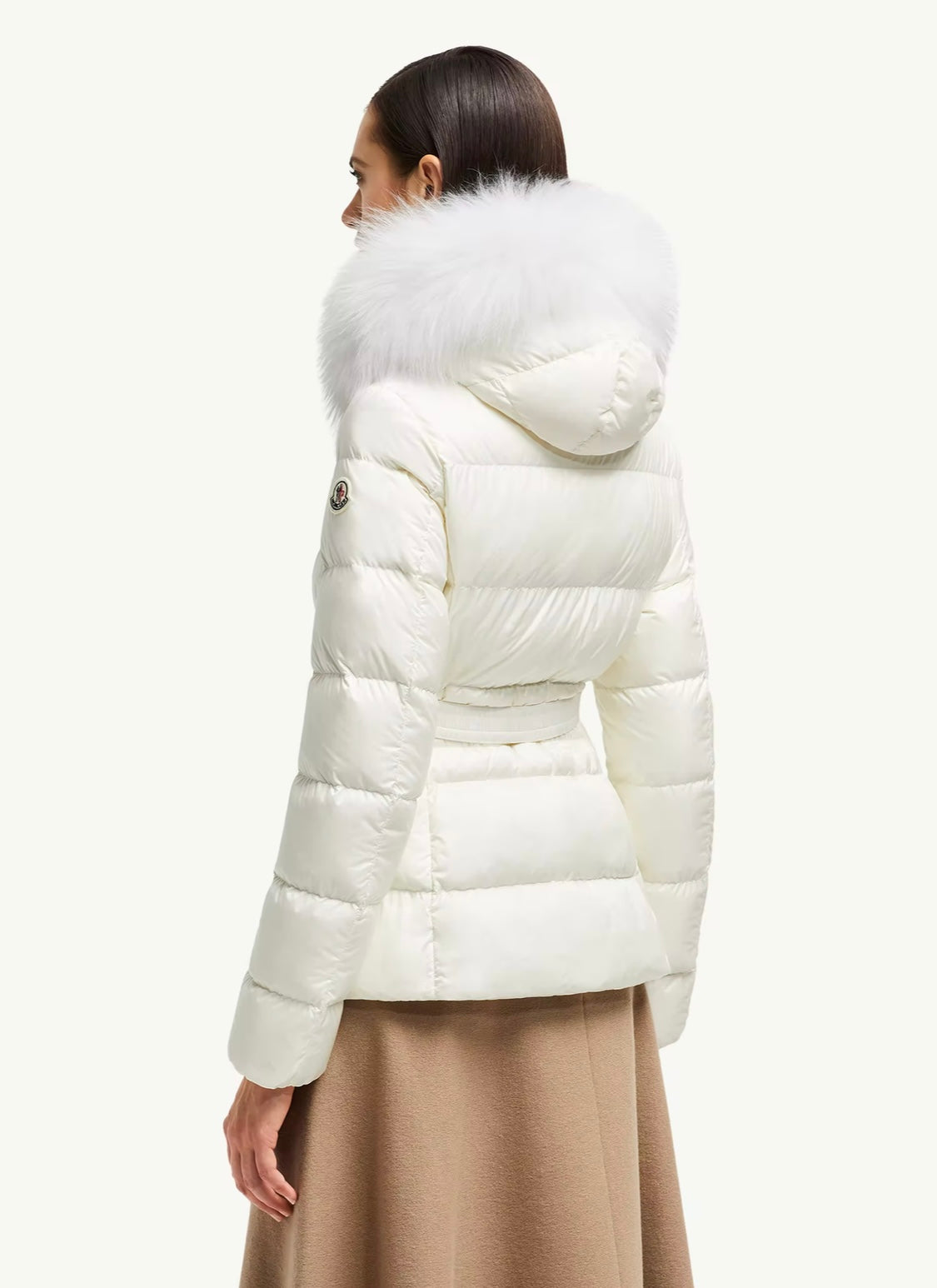 GUBBINO MONCLER DONNA BIANCO CON PELLICCIA BIANCA