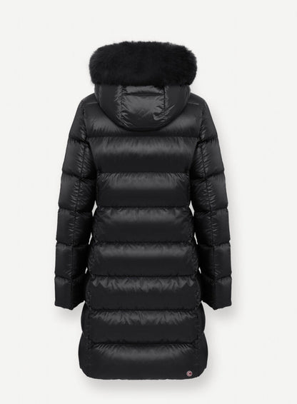 COLMAR DONNA LUNGO NERO CON PELLICCIA