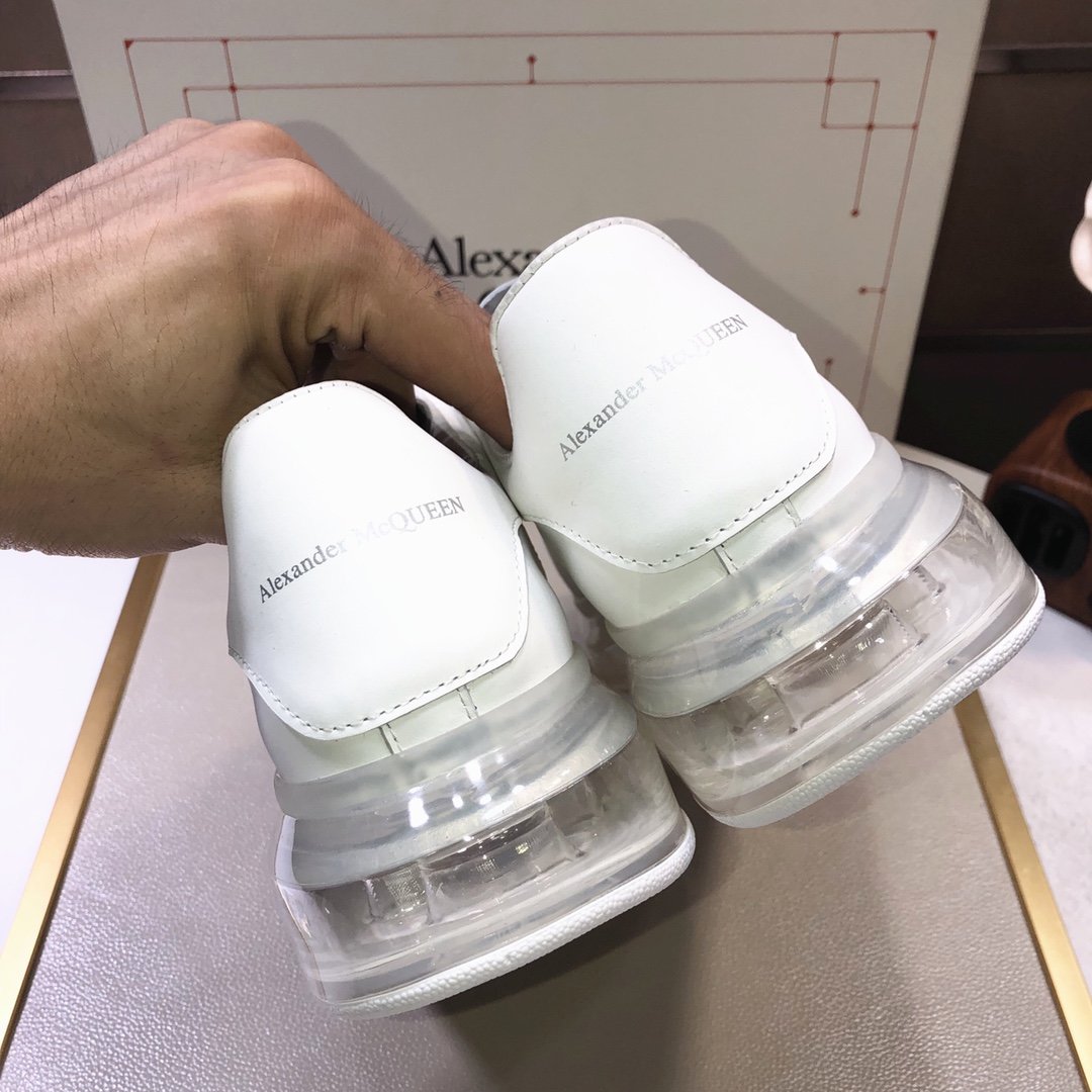 ALEXANDER MCQUEEN BIANCHE CON SUOLA IN GOMMA TRASPARENTE